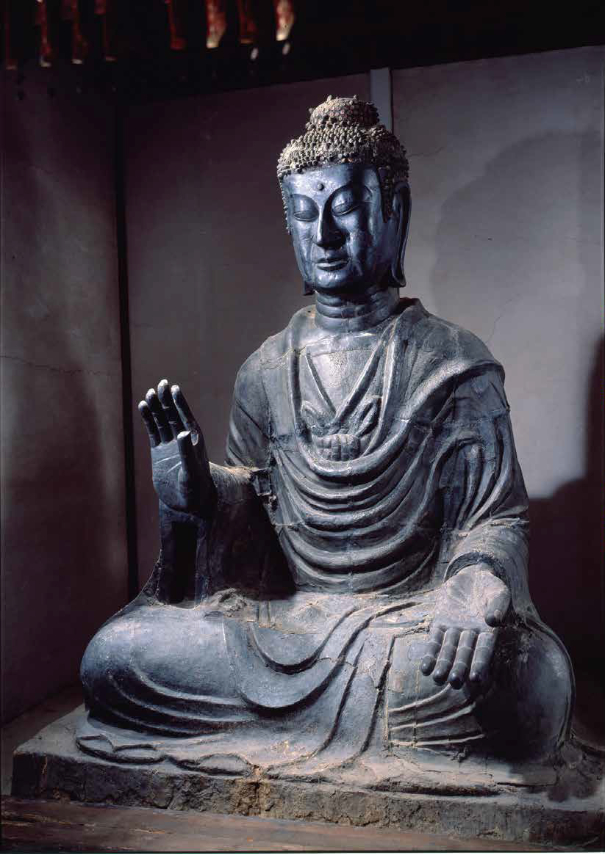 時代仏「飛鳥止利派 ・菩薩像」金彩色木彫像・飛鳥時代の代表仏・止利